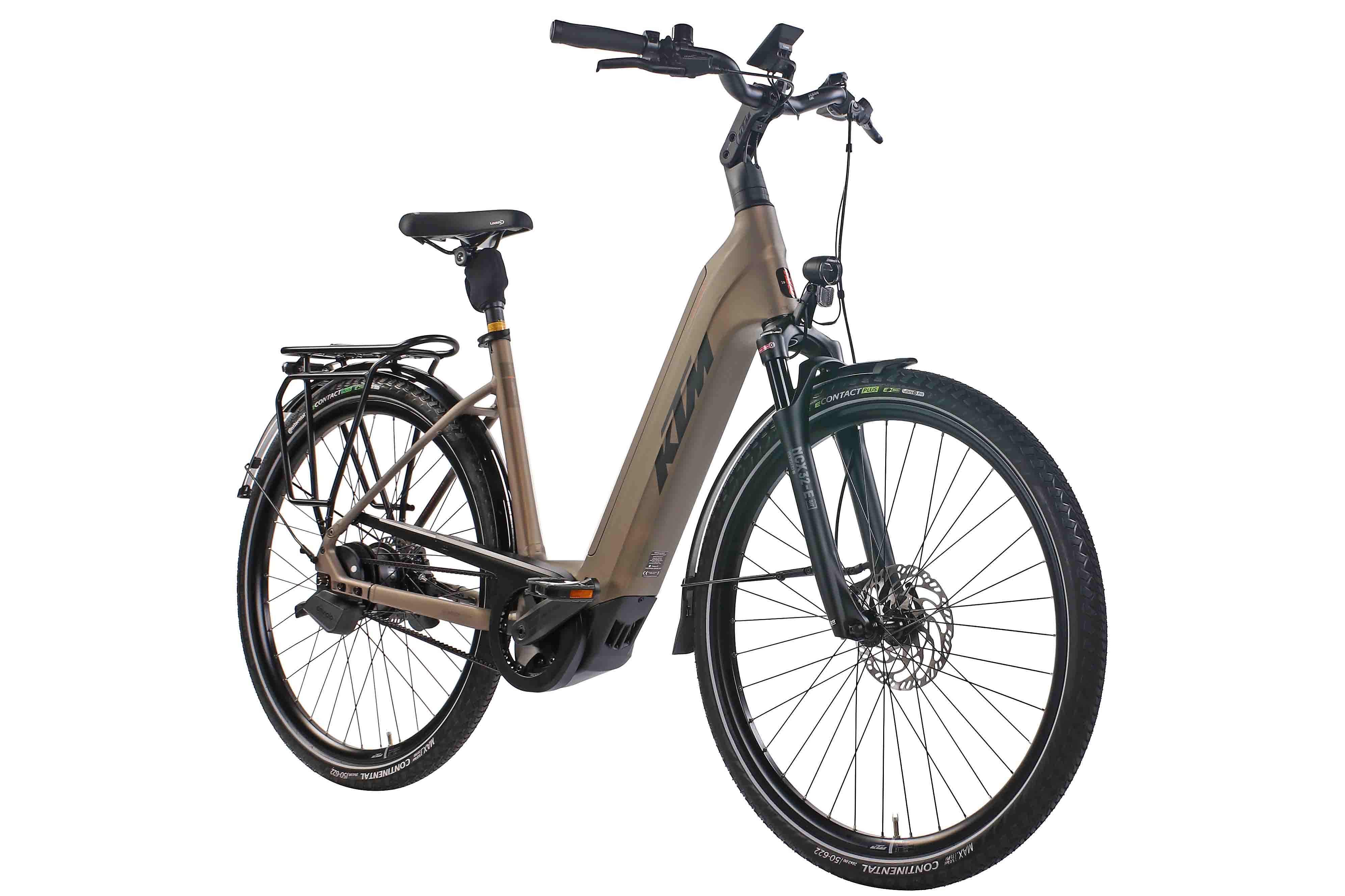 KTM E-Bike KTM Macina City 810 Belt 800 Wh Damen braun 2025, Enviolo TR-380 36H, Enviolo, Bosch Performance Line CX GEN5 smart System, 800 Wh