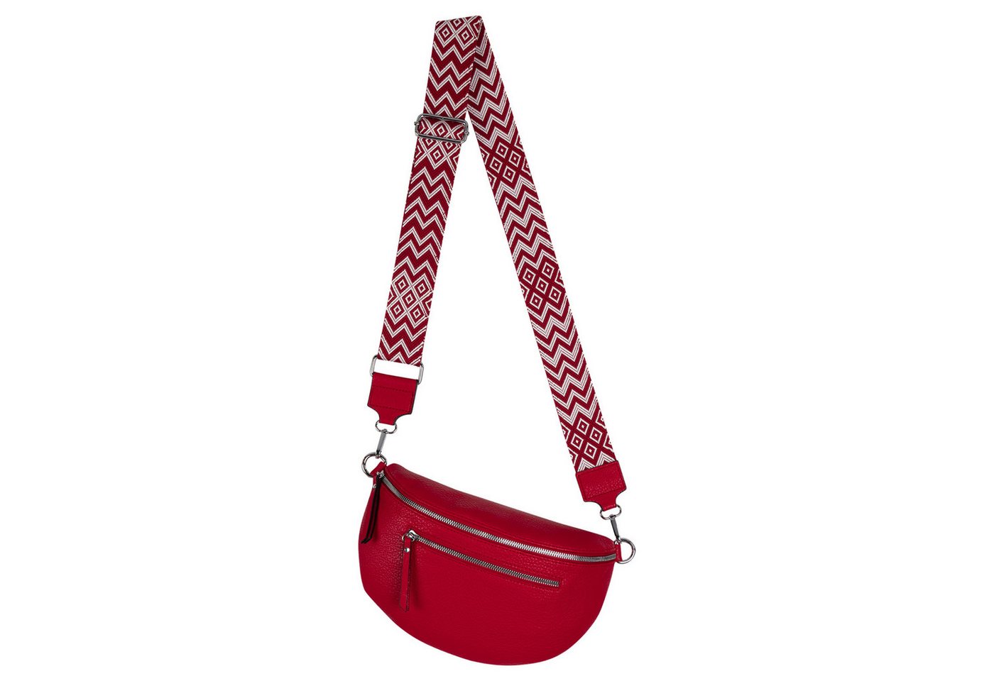 EAAKIE Gürteltasche Bauchtasche Umhängetasche Crossbody-Bag Kunstleder Italy-Design, als Schultertasche, CrossOver, Umhängetasche tragbar