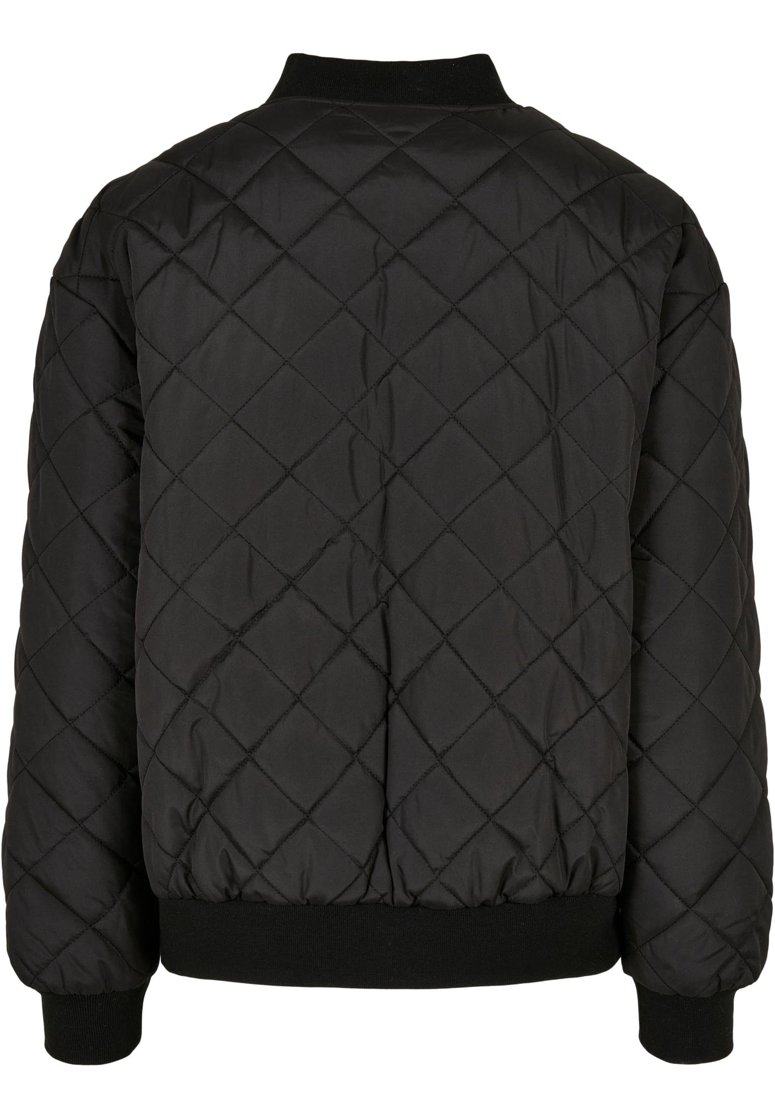 URBAN CLASSICS Sommerjacke Damen Quilted black (1-St) Bomber Oversized Diamond Ladies Jacket