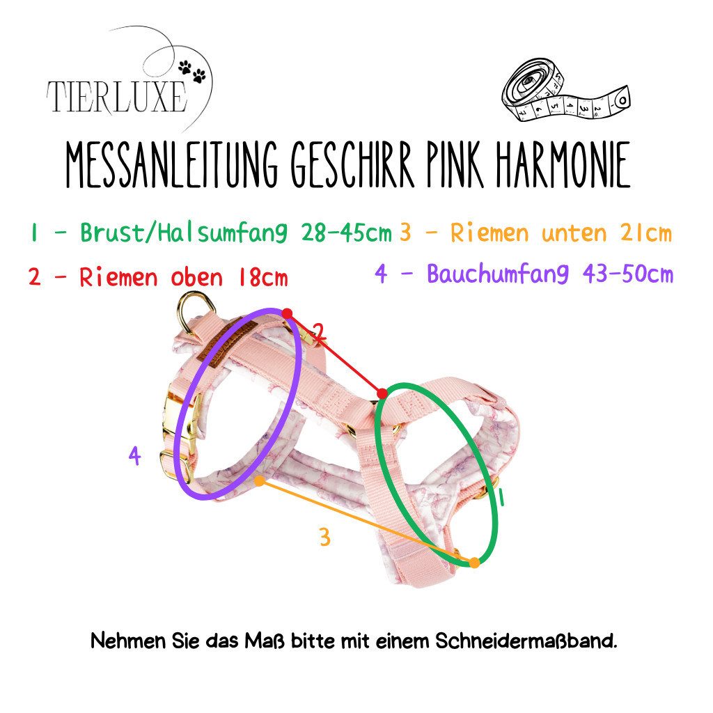 Tierluxe Geschirr Pink Harmonie, Stoff, weichem
