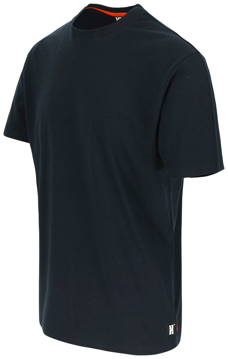Herock T-Shirt Callius T-Shirt kurze kurze Ärmel, Herock®-Aufdruck, Rippstrickkragen Rundhalsausschnitt, Ärmel blau