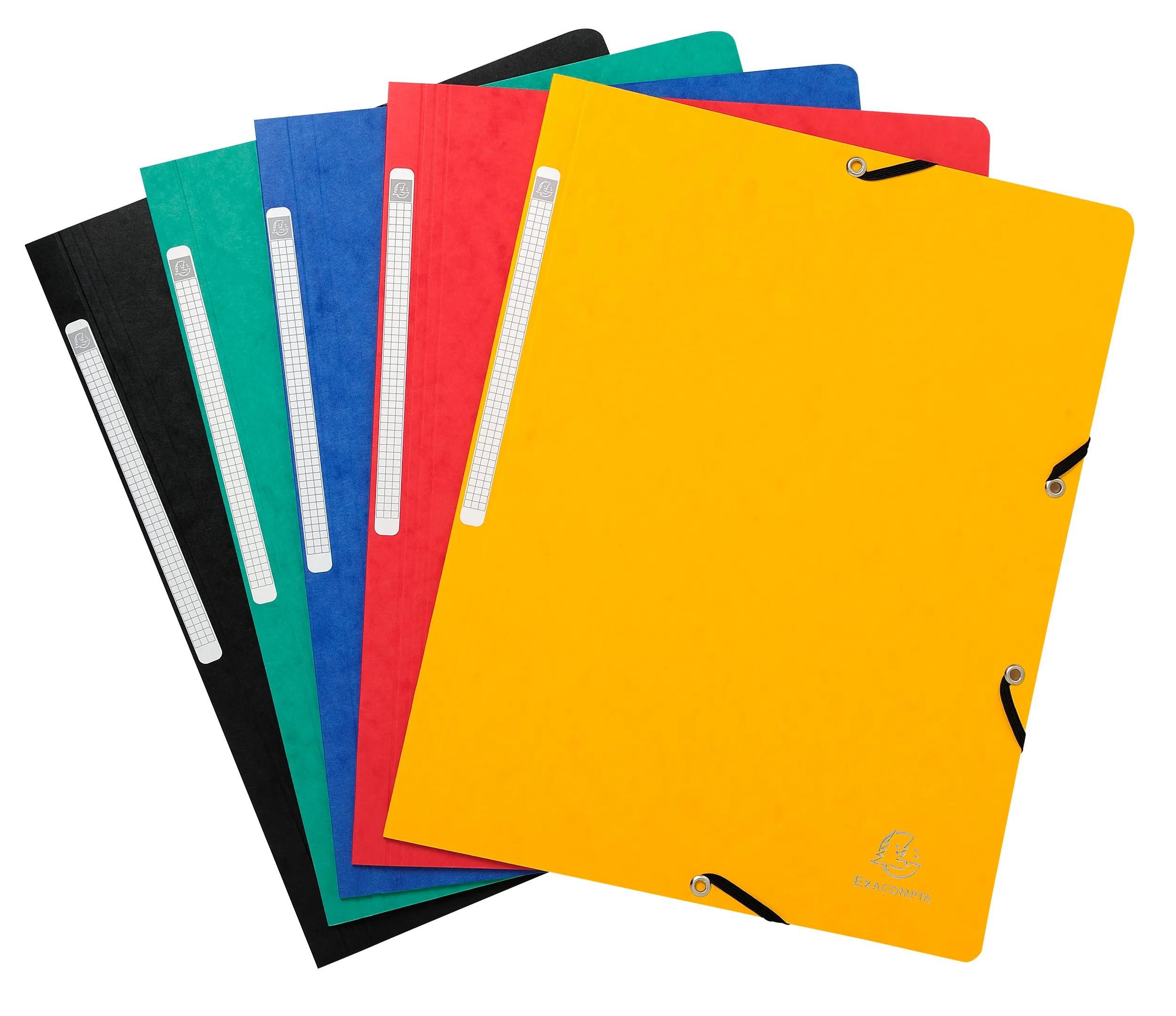 Organisationsmappe 50x Eckspannmappe + Gummizug ohne Klappen, Karton, A4, sortiert, 5520E