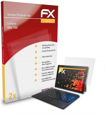 atFoliX Schutzfolie für Lenovo Miix 700, (2 Folien), Entspiegelnd und stoßdämpfend