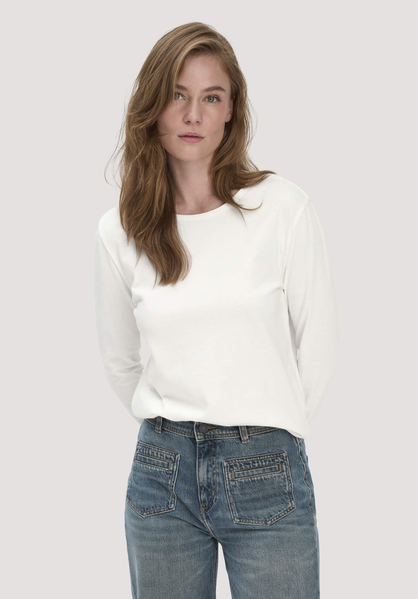 Hessnatur T-Shirt Langarm Regular aus reiner Bio-Baumwolle (1-tlg)