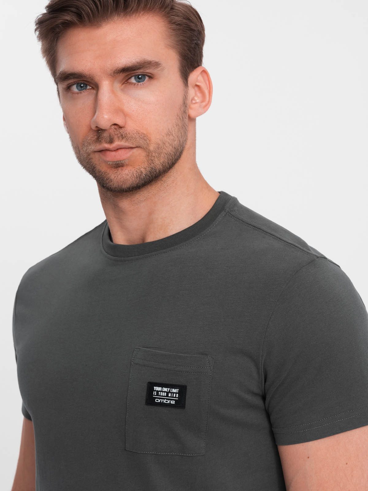 OMBRE T-Shirt Casual Herren-T-Shirt mit aufgesetzter Tasche