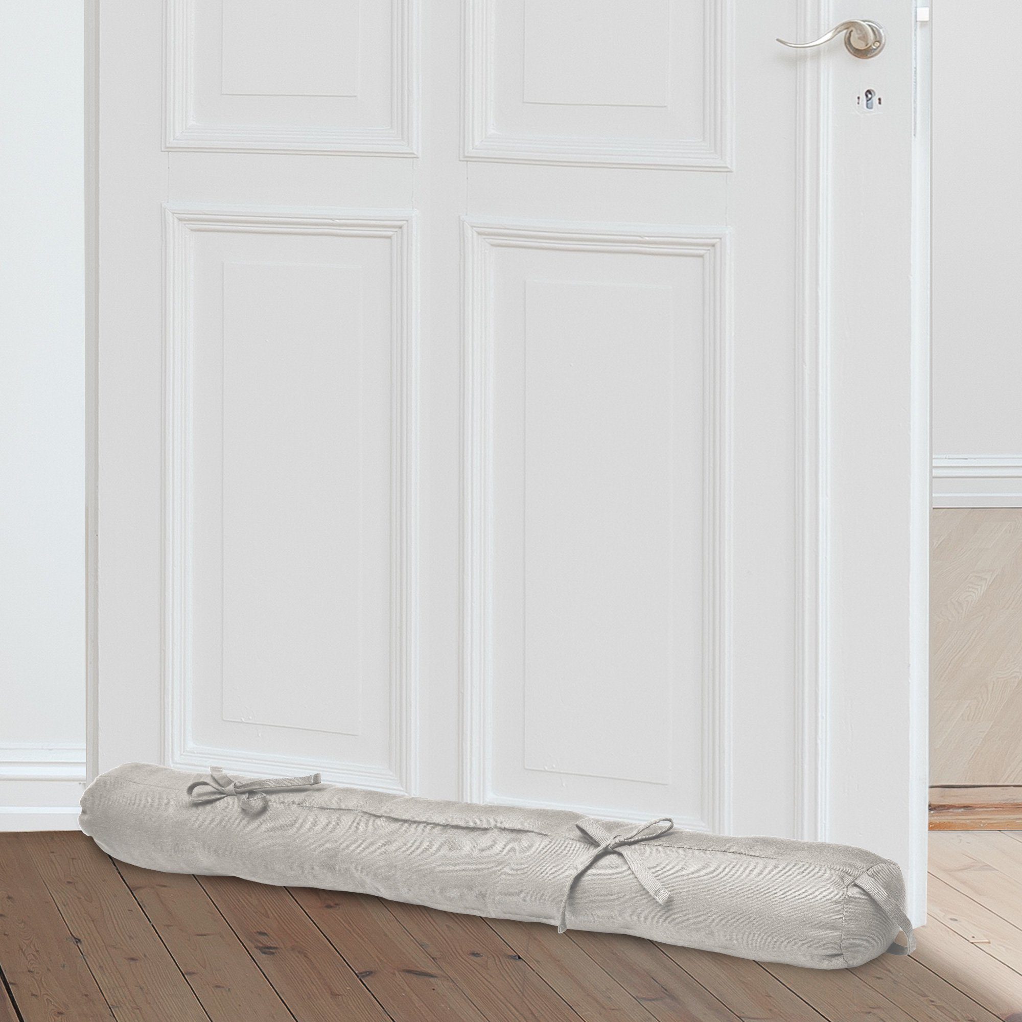 Beautissu Zugluftstopper 2er Set Zugluftstopper 100cm Viento, 100x10cm, Hellgrau, Türluftstopper Haustür Kältestopper für Türen & Fenster – Bild 4 von 5