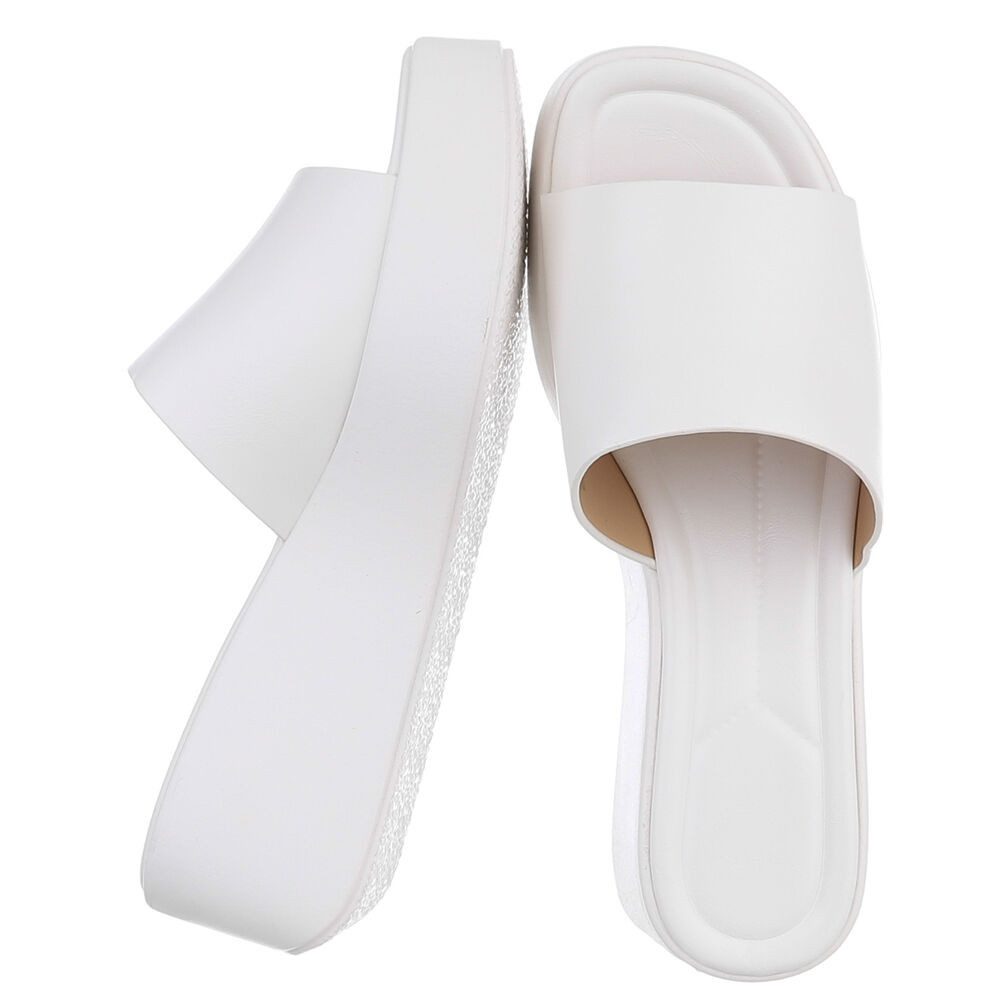 Ital-Design Plateausandal mit Cut-Out und gepolsterter Sohle Plateausandaletten (91512285) Keilabsatz/Wedge Keilsandaletten in Weiß