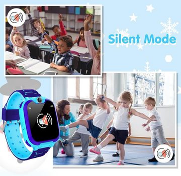 Kesasohe Smartwatch (1,44 Zoll), Kinder Telefon wasserdichte mit Voice-Chat SOS-Kamera Musik Wecker Uhr