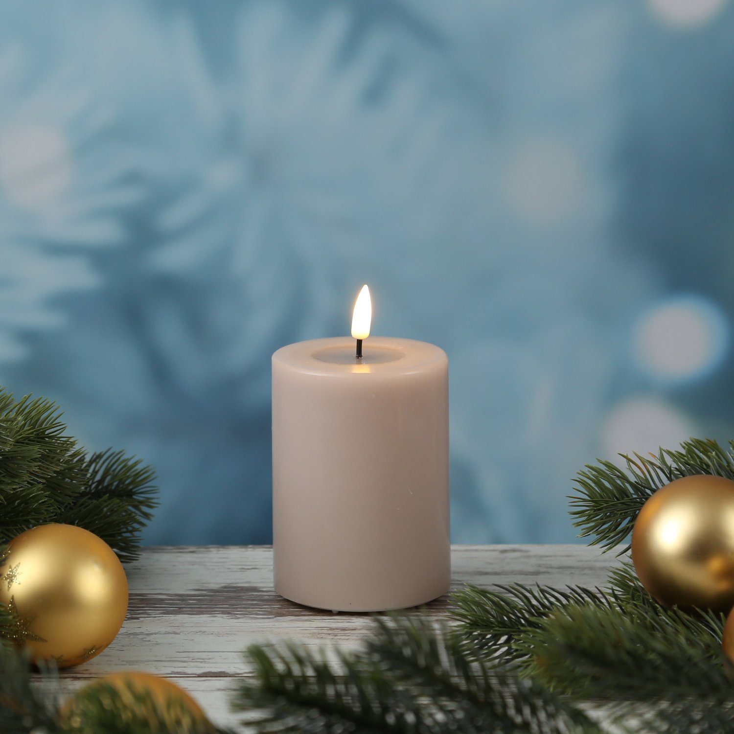 Deluxe Homeart LED-Kerze LED Kerze Mia Echtwachs 3D Flamme flackernd H: 10c günstig online kaufen