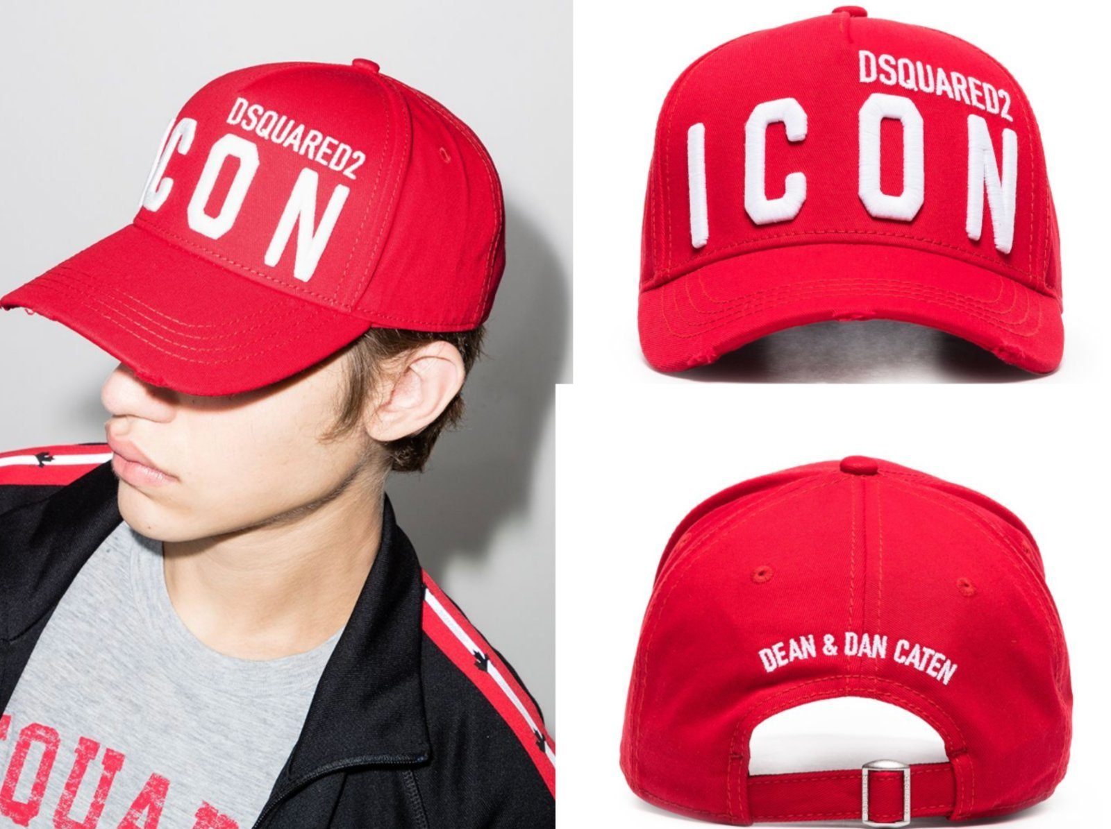 Cap Dsquared2 Baseball DS-192-Rot-Weiss