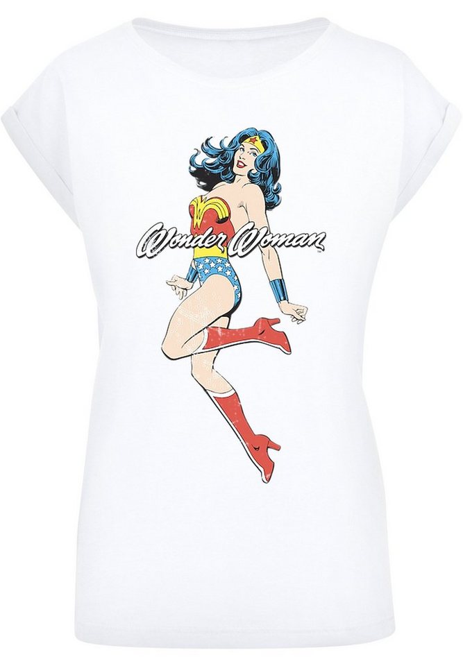 F4NT4STIC T-Shirt DC Comics Wonder Woman Jump Print, Offiziell lizenziertes DC  Comics T-Shirt