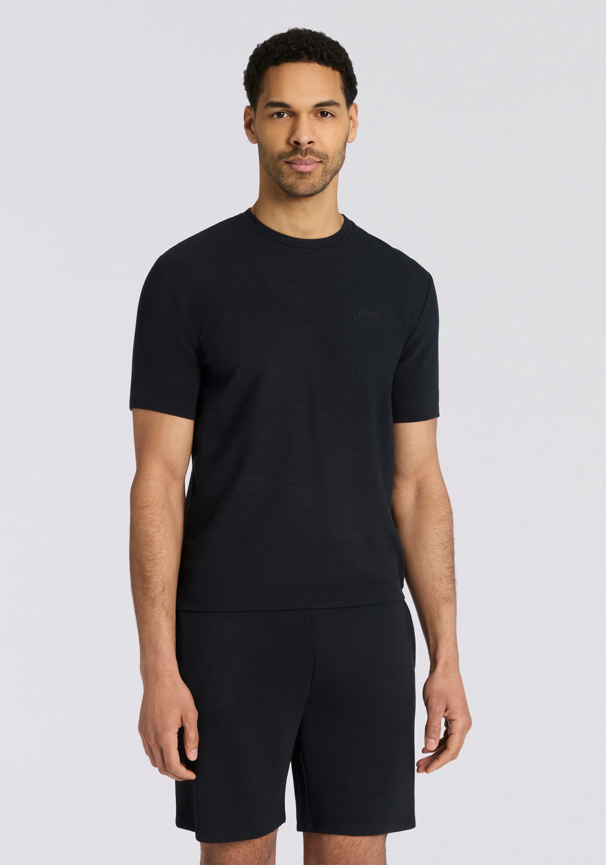 BOSS T-Shirt aus Ripp-Qualität, regular fit, Rundhals