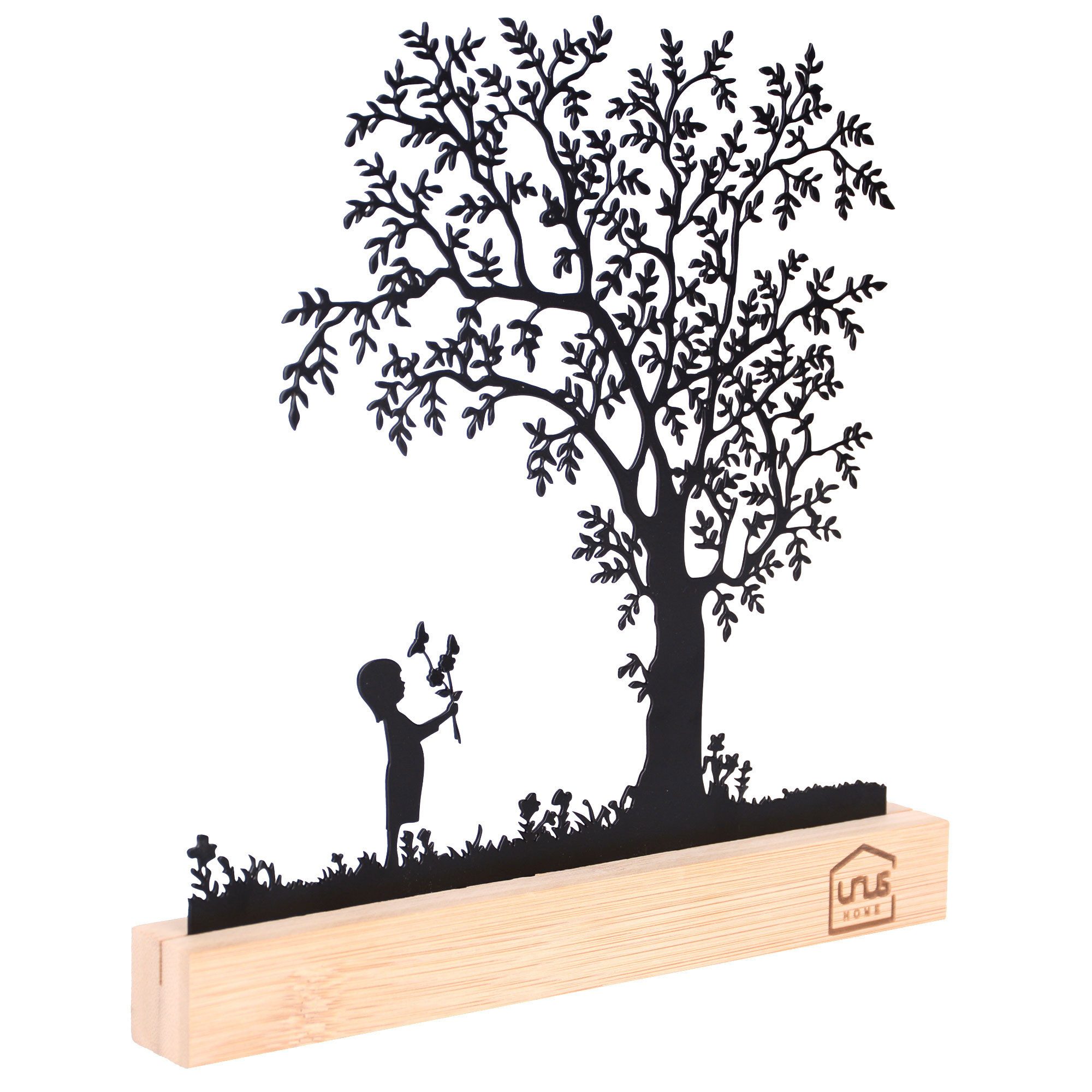 UNUS HOME Dekofigur Aufsteller Baum mit Kindern auf einer Schaukel (21cm br günstig online kaufen