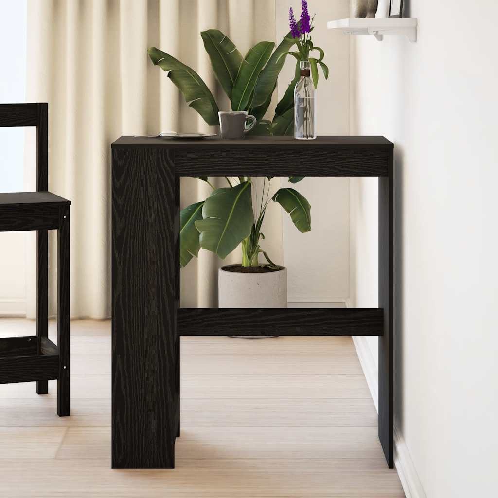 vidaXL Esstisch Bartisch mit Regal Schwarz günstig online kaufen