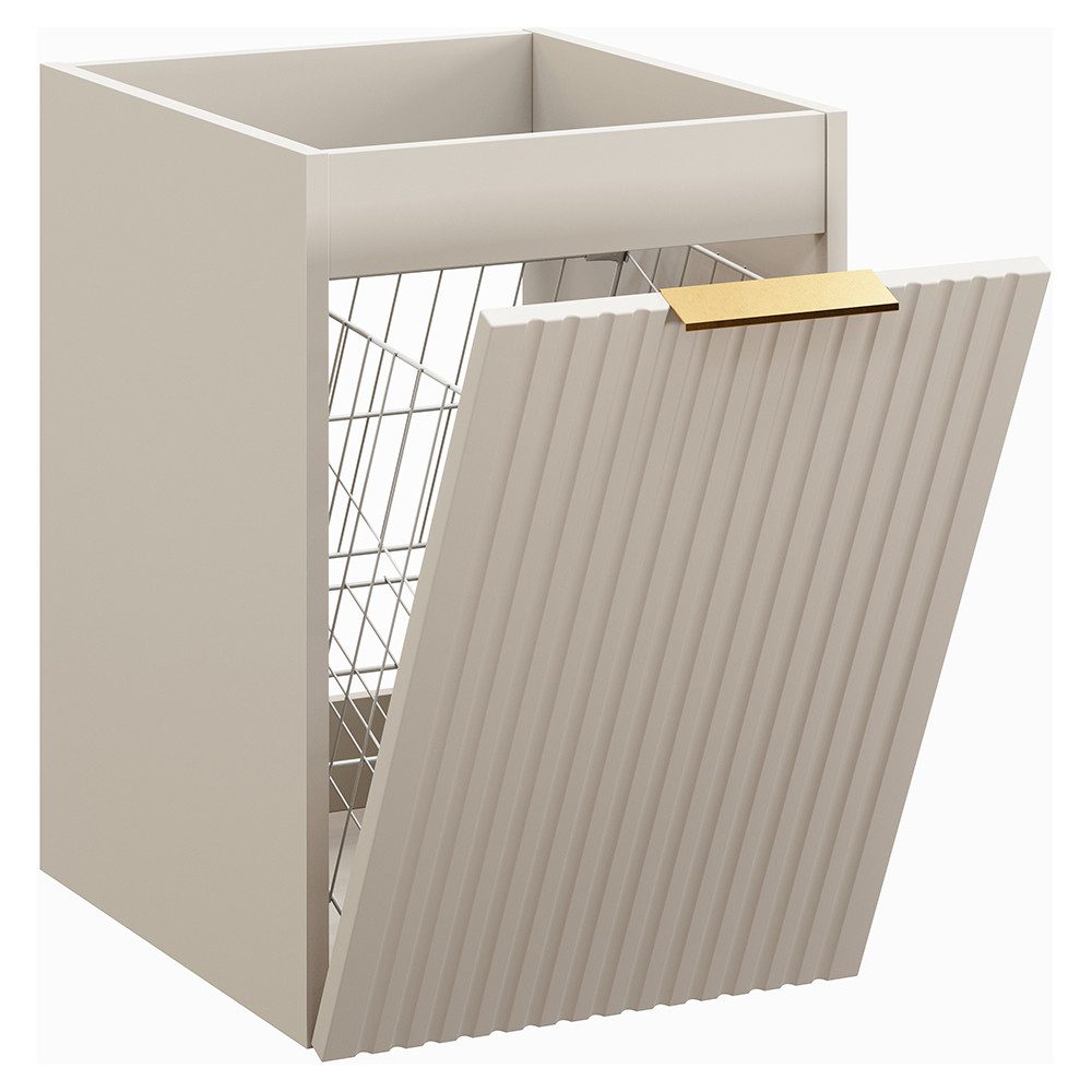 Lomadox Unterschrank ADELAIDE-56-CASHMERE 40 cm breit, kaschmir, gerillte Front, inkl. Wäschekorb – Bild 2 von 5