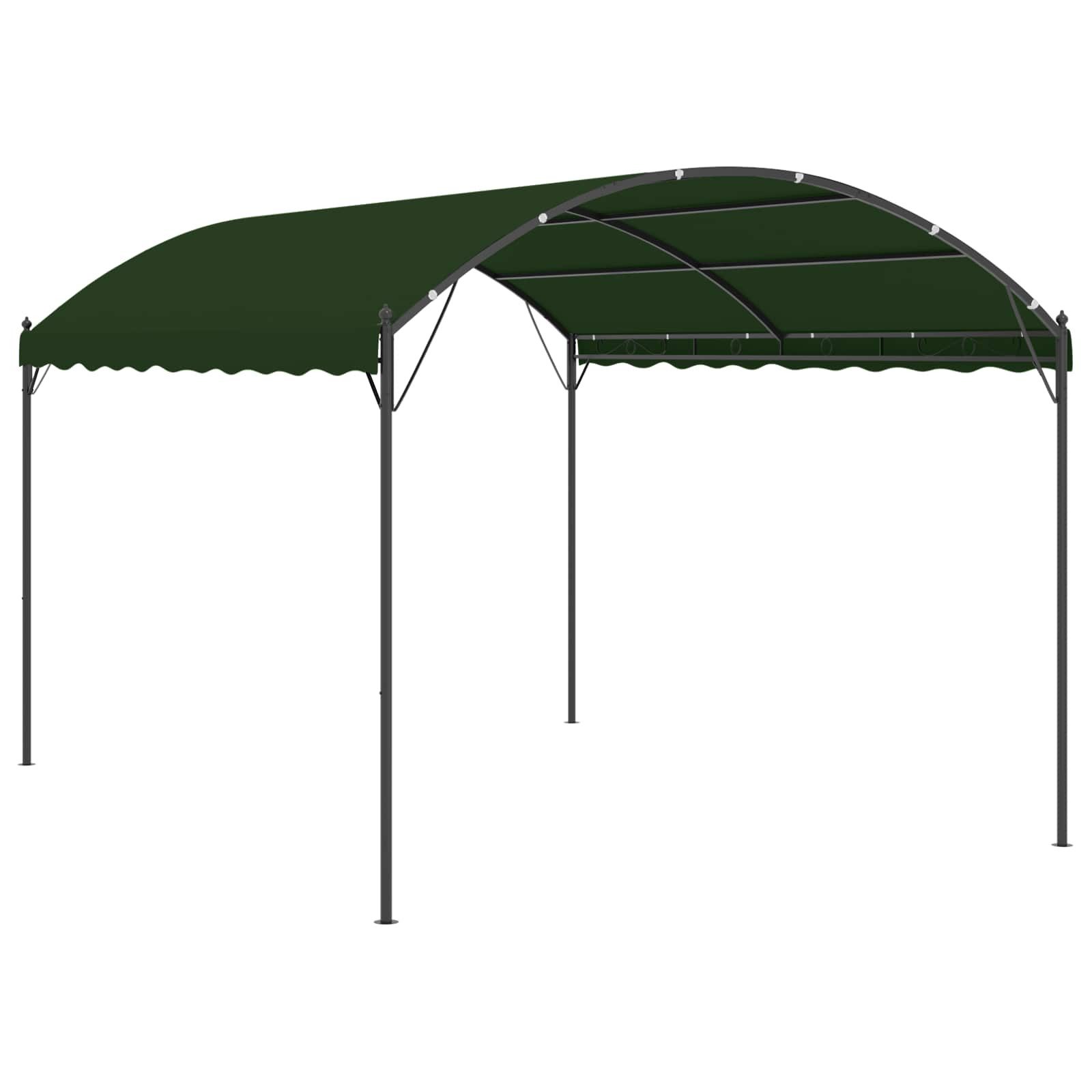 vidaXL Partyzelt Pavillon 4 x 3 x 2,6 m Grün Polyester und Stahl