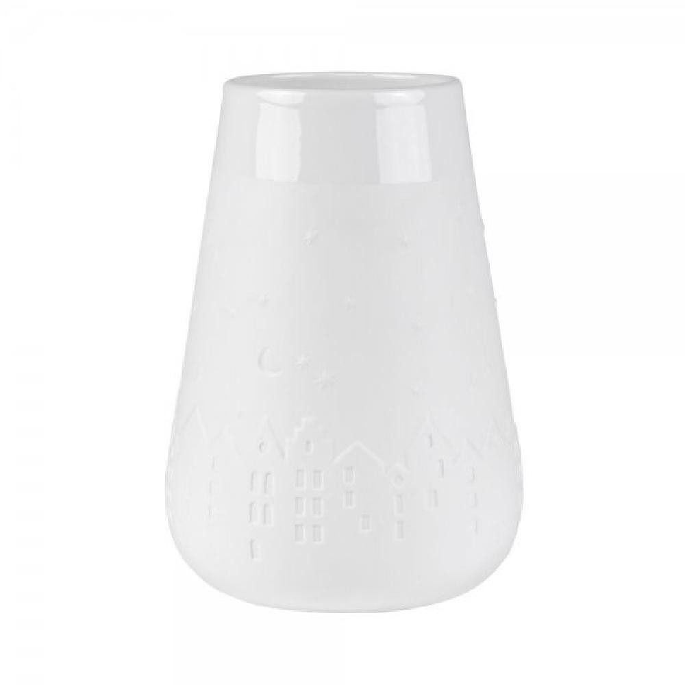 Räder Weihnachtsbaumkugel Design Vase Poesie Winterstadt Weiß (20cm) günstig online kaufen