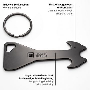 FABACH Schlüsselanhänger Trolley Piranha Schwarz Einkaufswagenlöser Einkaufswagenchip (1-tlg)