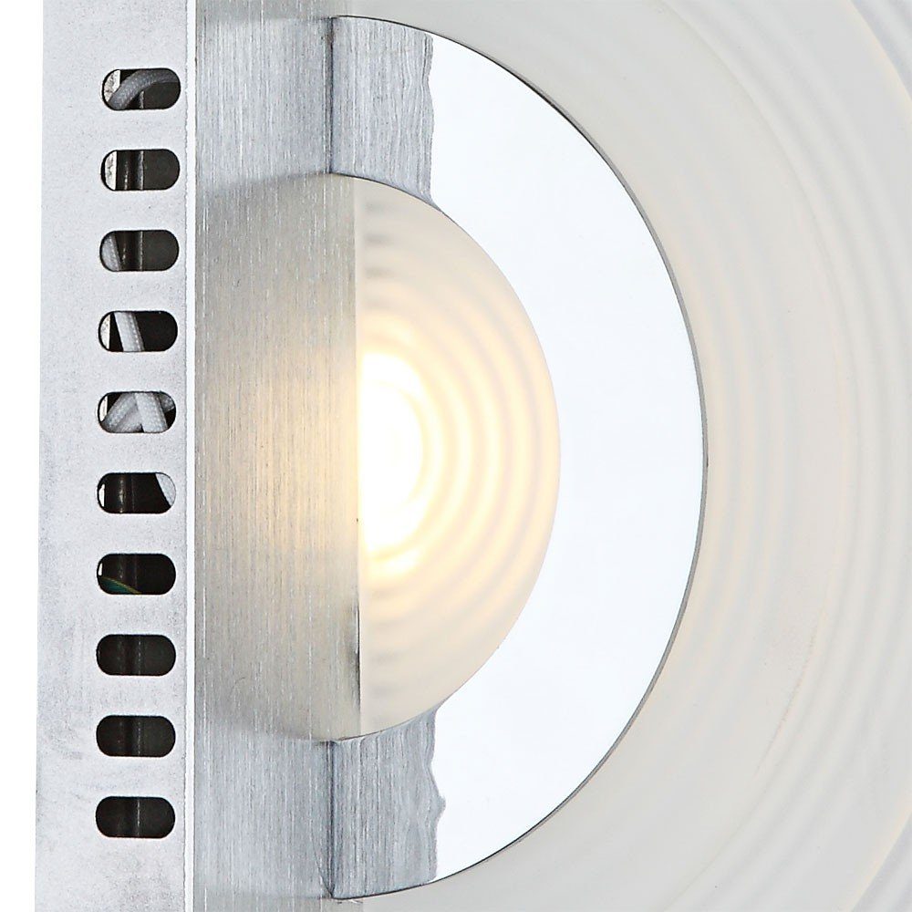 LED Warmweiß, Aluminium inklusive, Wandleuchte, Wandleuchte Beleuchtung Glas Globo Watt Leuchtmittel Wandbeleuchtung 5 LED