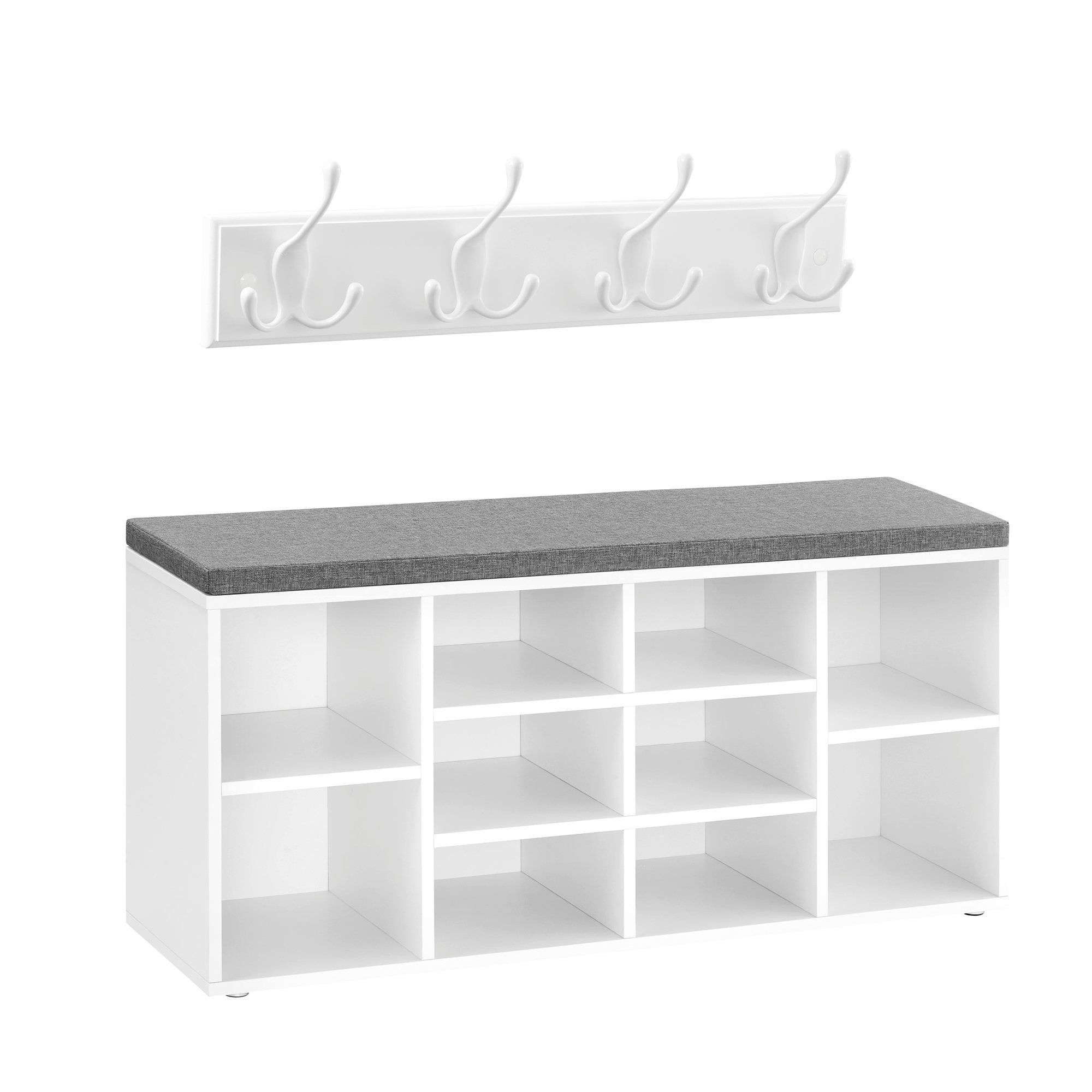 VASAGLE Garderoben-Set, (2-St), Wandgarderobe und Schuhbank, günstig online kaufen