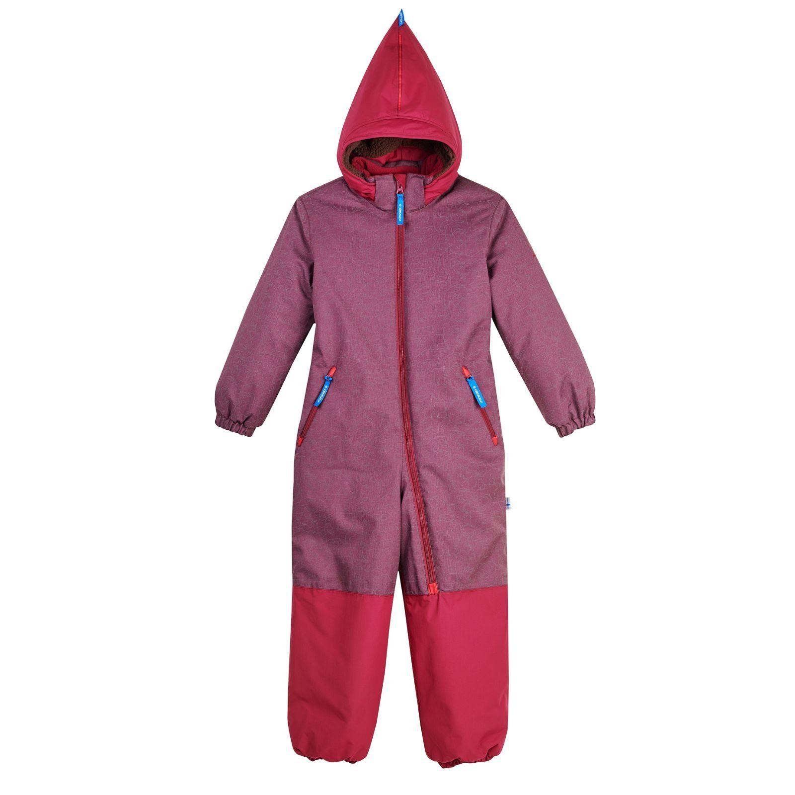 Finkid Schneeoverall Finkid Turva Ice Beet Red Eggplant Winteroverall Atmungsaktiv  Winddicht Kinder Overall