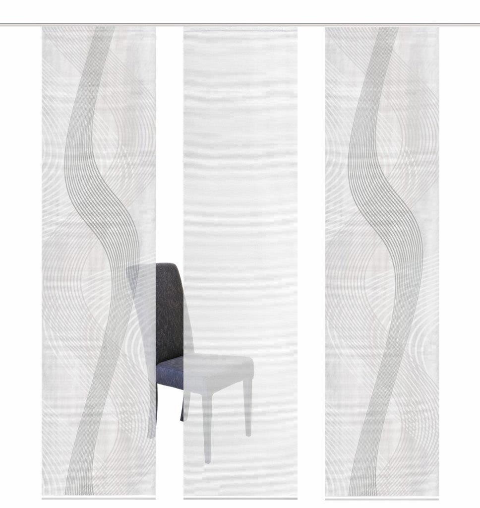 HOME WOHNIDEEN Schiebegardine 3er-Set Schiebegardinen VALESI, Paneelwagen, halbtransparent, 100% Polyester