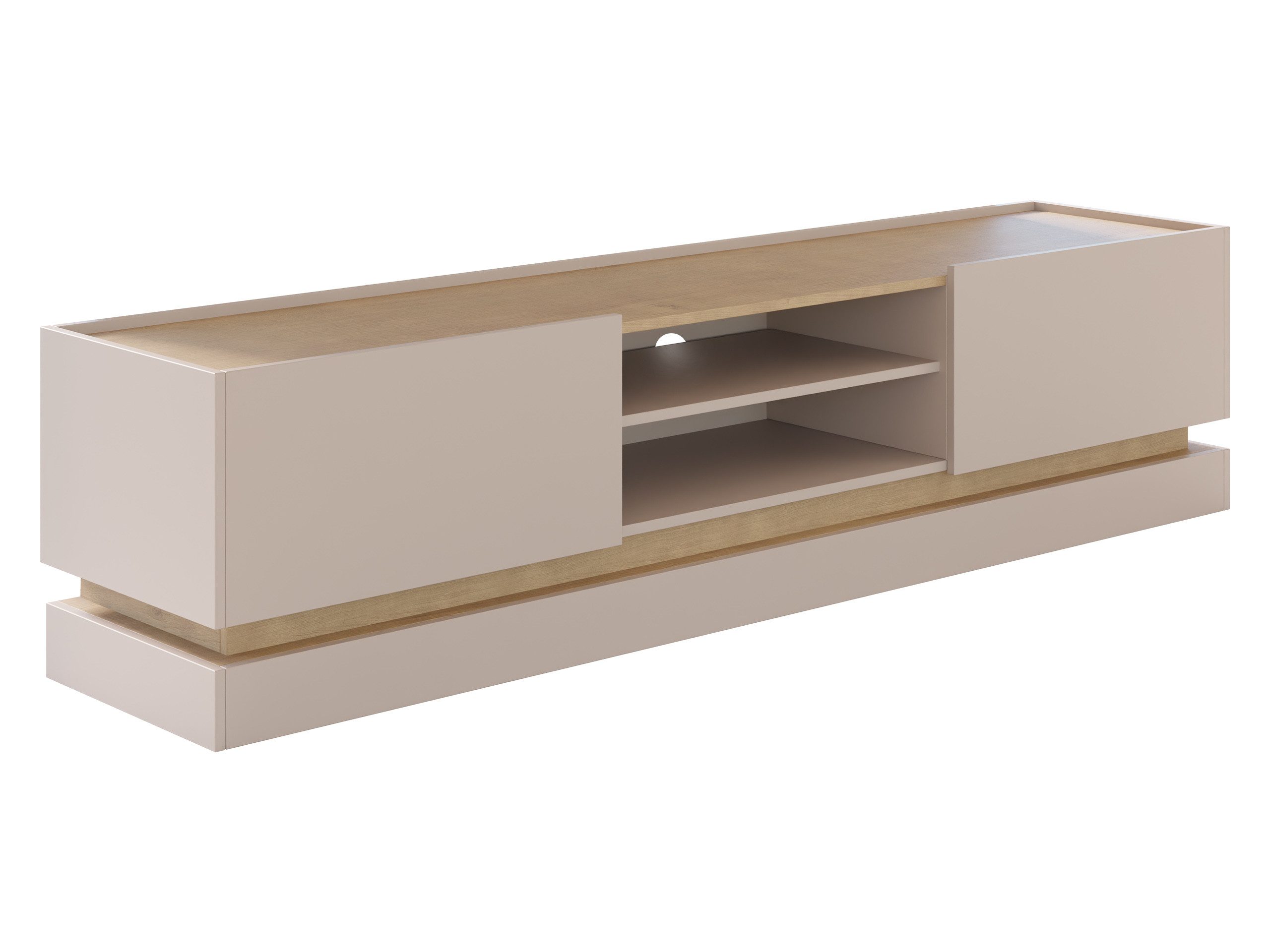 MIRJAN24 TV-Schrank Zarpant 200 2K (mit zwei Klappen) 200x37x47 cm, Sockel + höhenverstellbare Füße