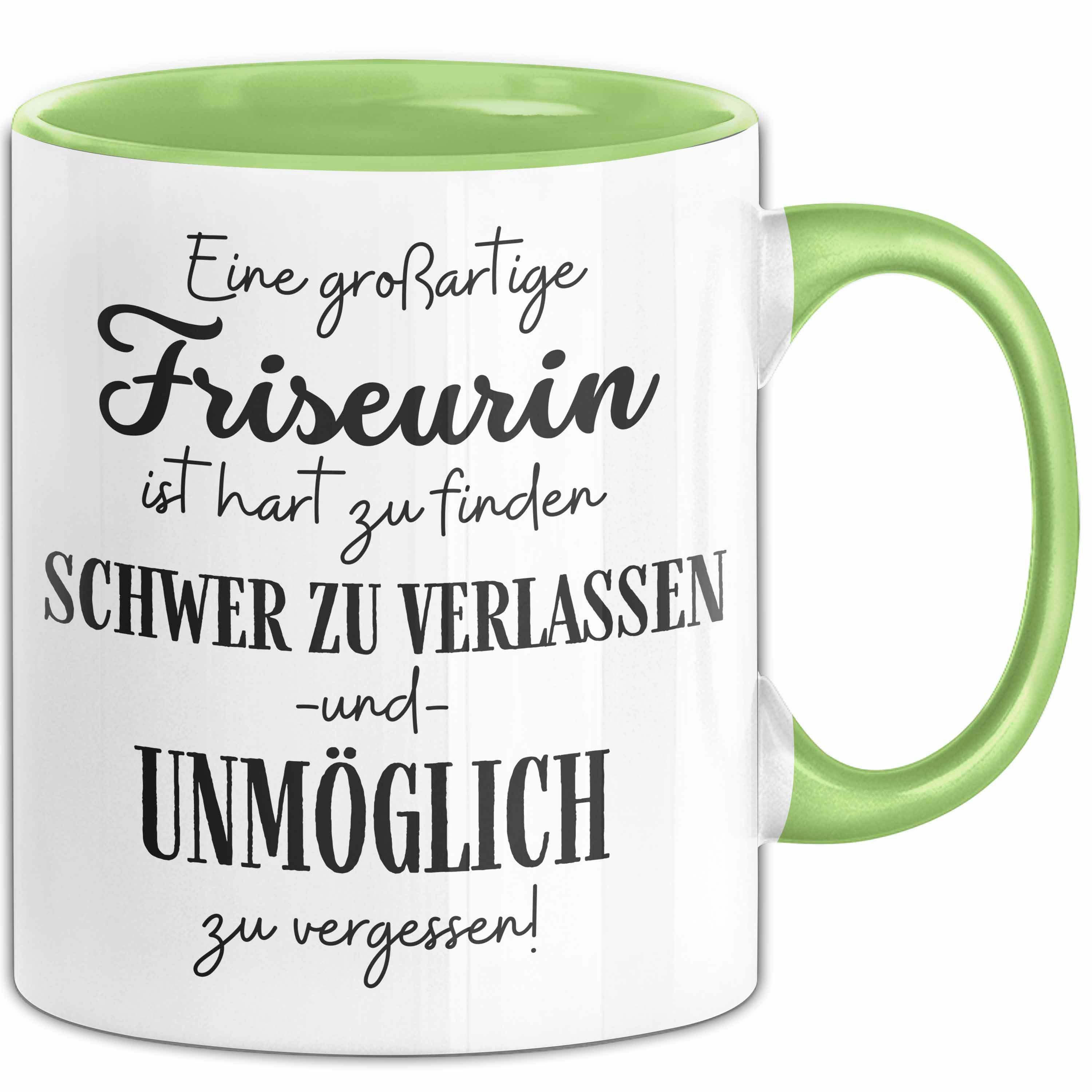 Trendation Tasse Friseurin Abschied Geschenk Tasse Abschiedsgeschenk für Friseurin Hart