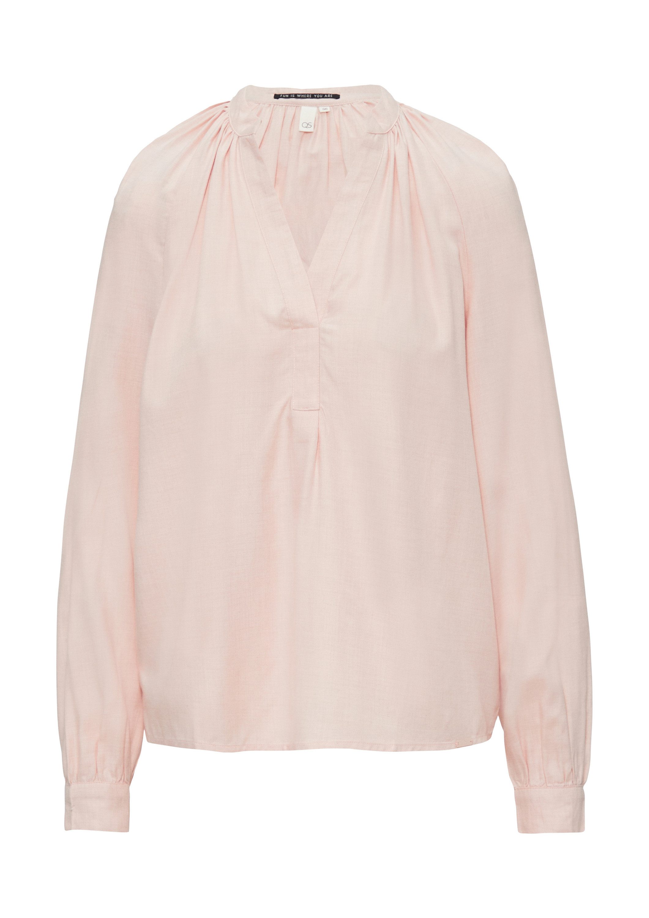 QS Langarmbluse Bluse Melierte Viskosebluse mit günstig online kaufen