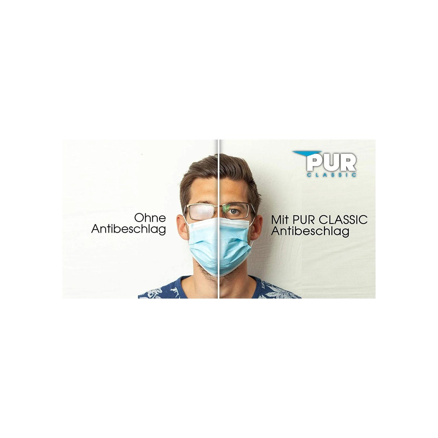 PUR PREMIUM Brille Antibeschlag Spray Ideal für Brillen, Autoscheiben,Helmvisiere, Bad