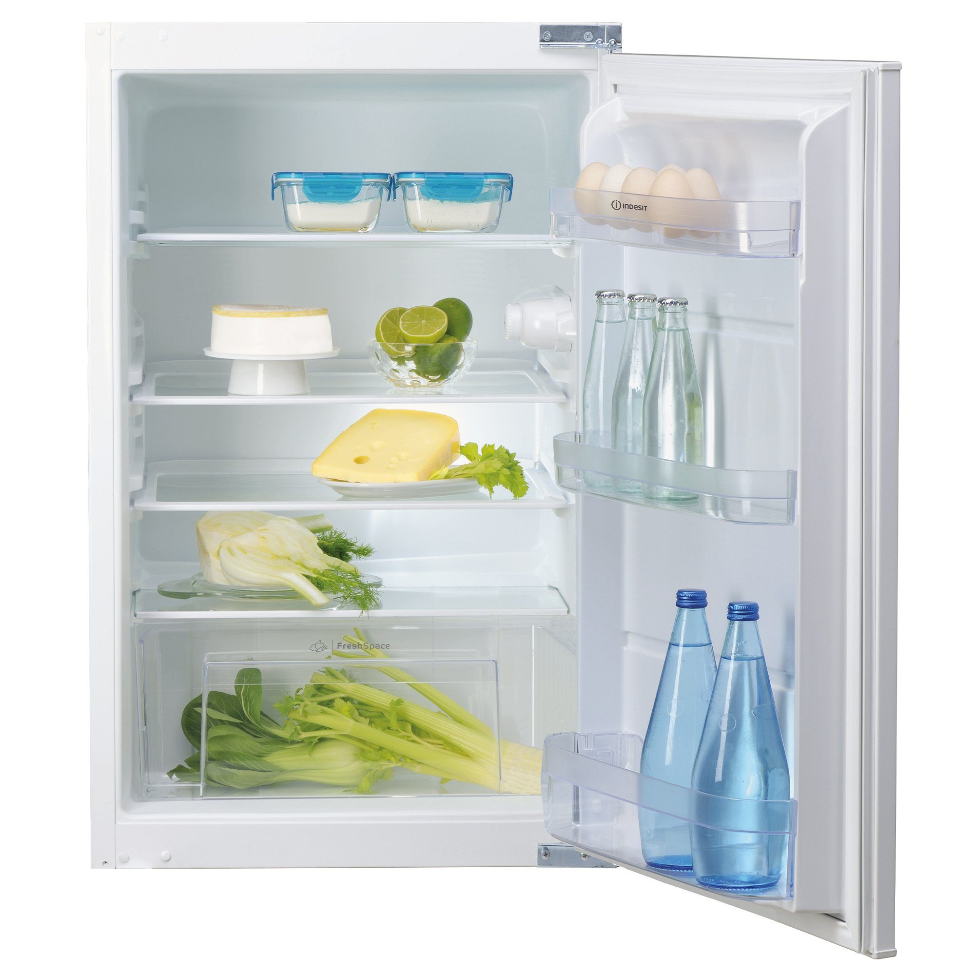 Indesit Einbaukühlschrank Vollraum IBC 9AC11R, 87,5 cm hoch, 54,4 cm breit, Eingebaut, Glas Ablagen, Kabellänge 200 cm, 134 l Volumen