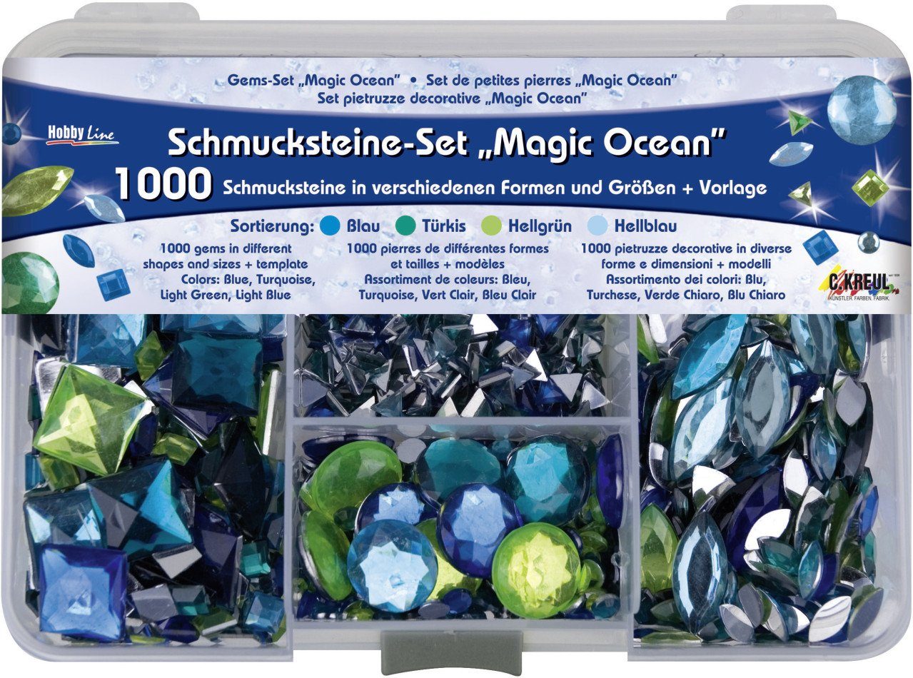 Kreul Bastelnaturmaterial Kreul Schmucksteine Set Magic Ocean