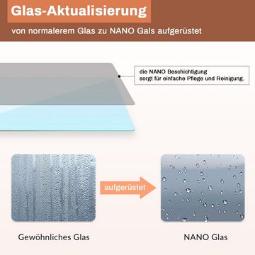 SONNI Eckdusche Duschkabine Sicherheitsglas Scharniertür Dusche Eckeinstieg, BxT: 90x90 cm, Duschabtrennung Nano Glas