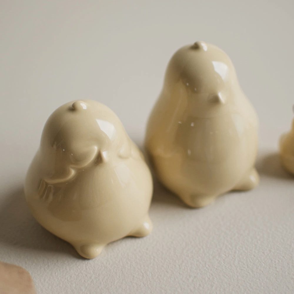 dbkd Dekoobjekt Chubby Chicken 2er Set - shiny yellow