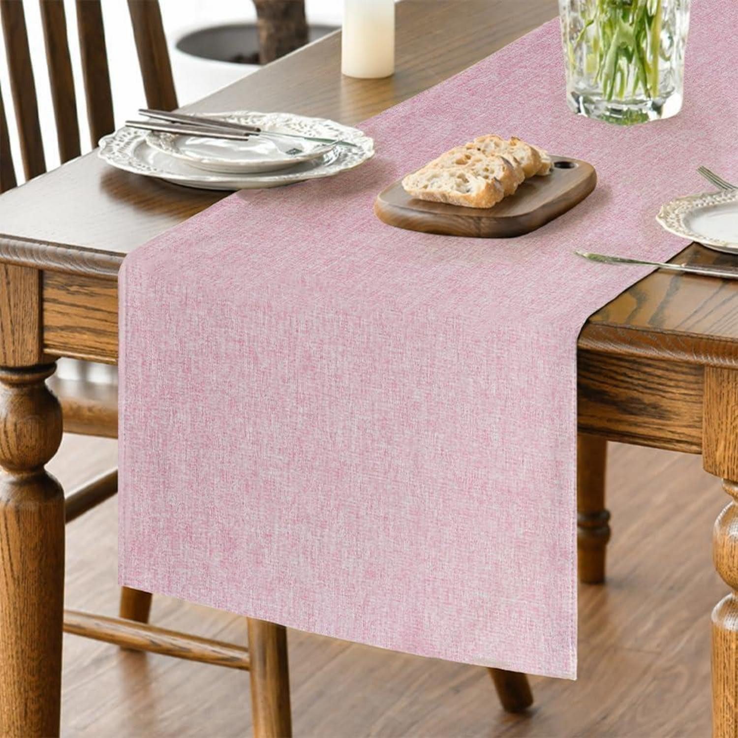 LuxusKollektion Tischläufer Tischläufer Rosa 40x240 cm Polyester (1-tlg)