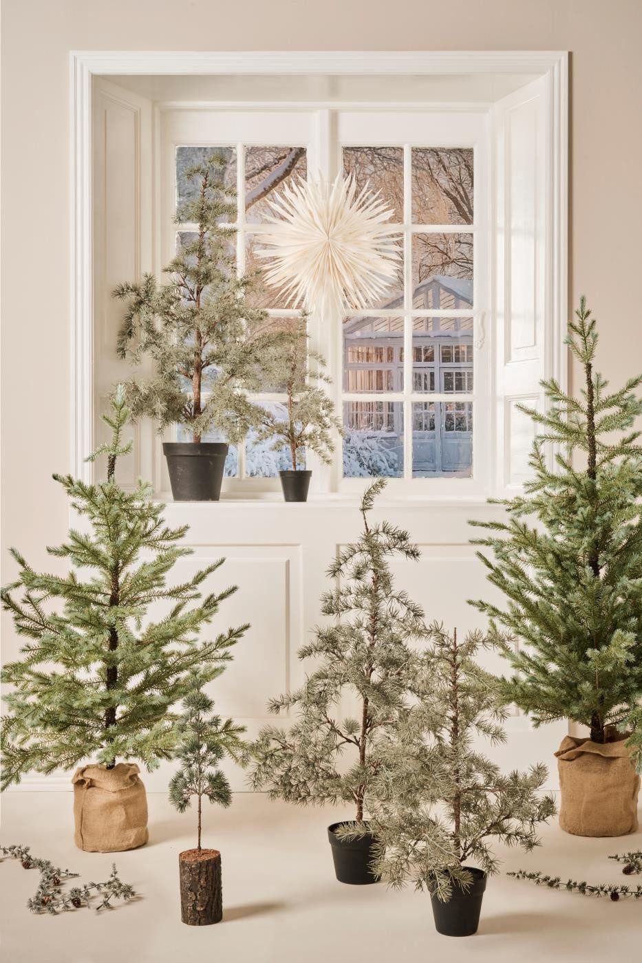 Winterliche Kunstpflanze ZEDER mit Plastiktopf, Ib Laursen, Höhe 120 cm günstig online kaufen