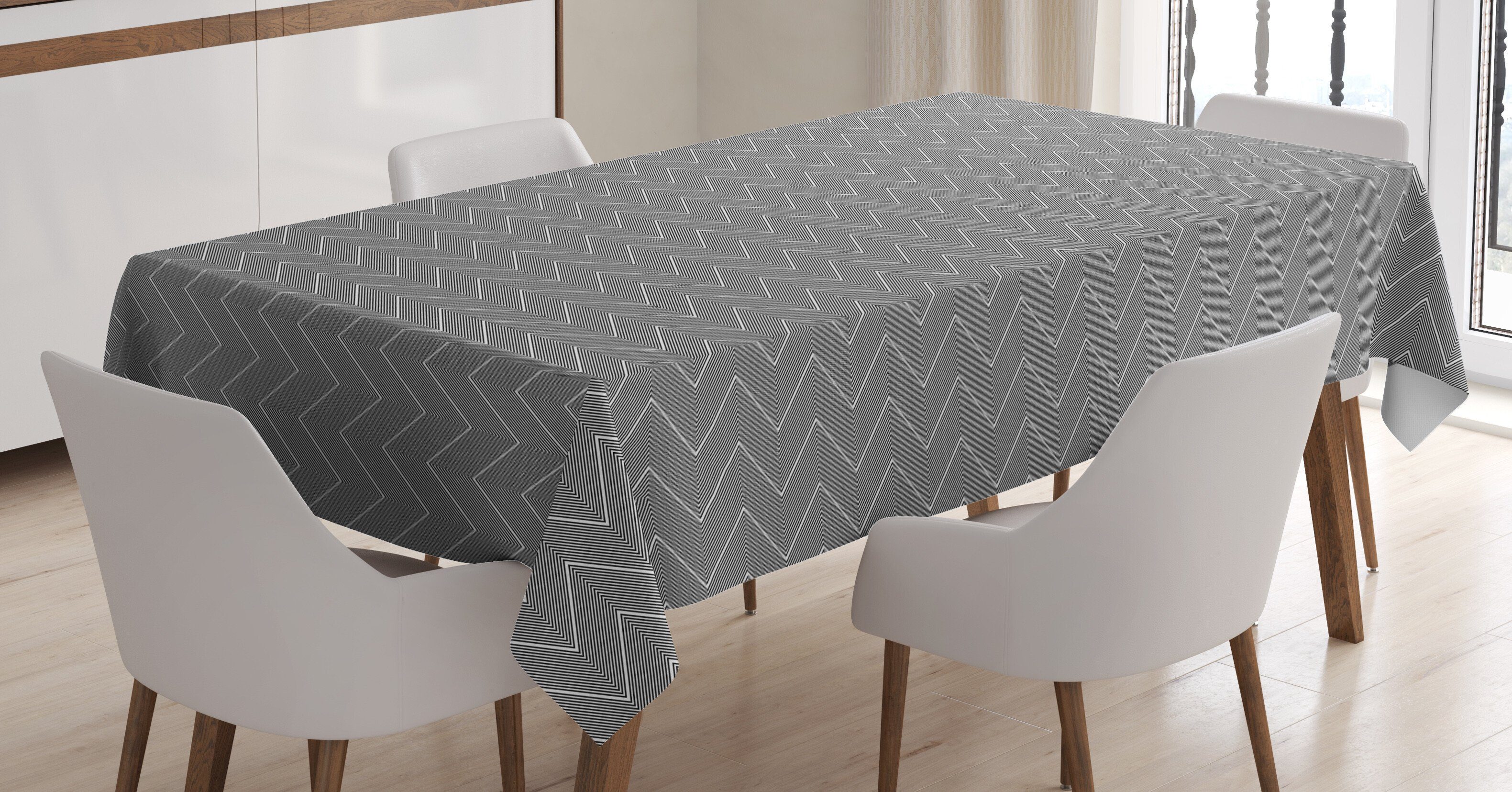 Farben, Farbfest Waschbar Für Tischdecke Bereich Zigzags geeignet Schwarzweiss Geometrisch Klare den Außen Abakuhaus