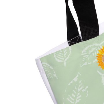 Mr. & Mrs. Panda Shopper Blume Sonnenblume - Blattgrün - Geschenk, Tragebeutel, Sommer Deko, b (1-tlg), Einzigartige Designs