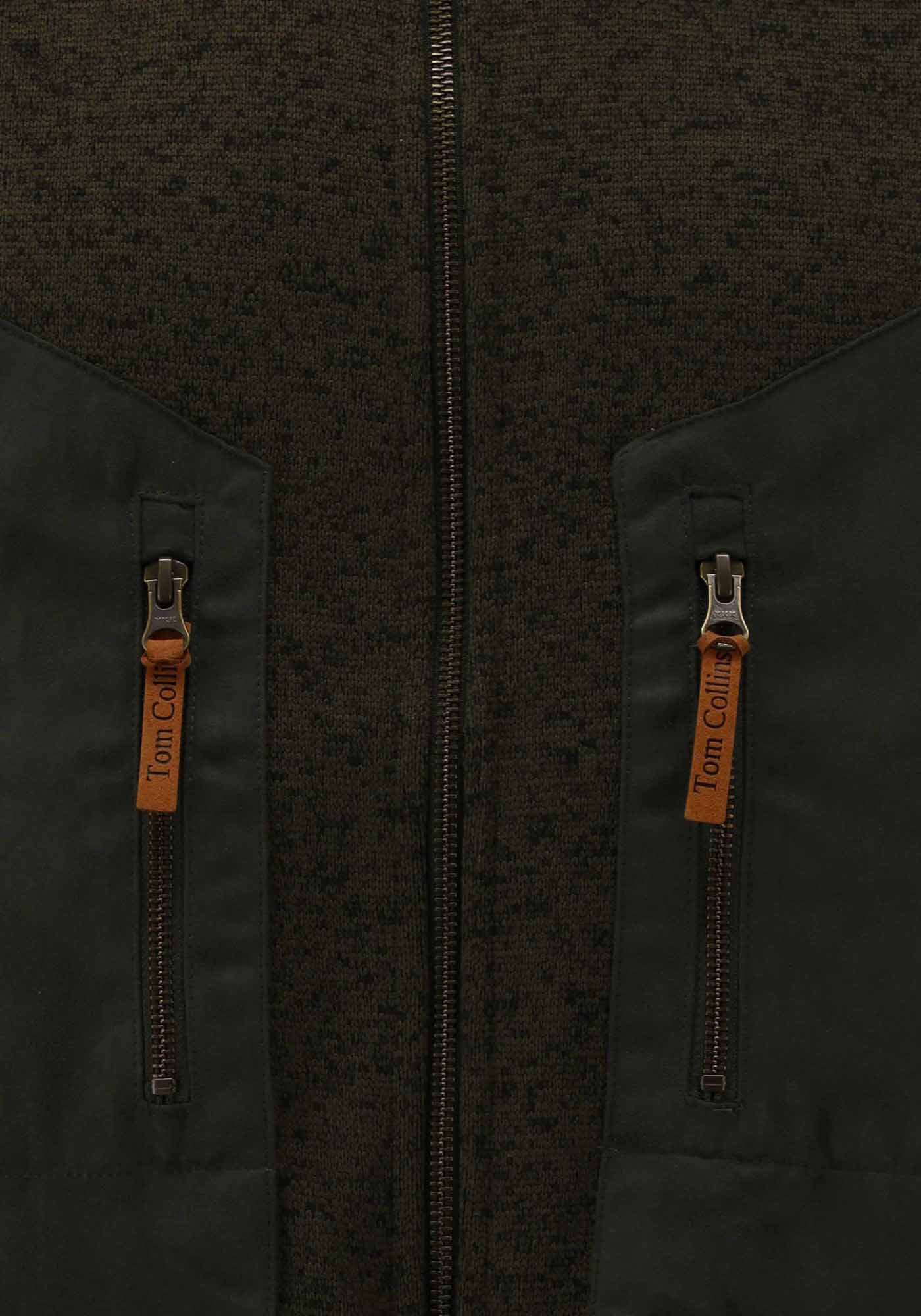 Tom Collins Strickfleecejacke Direne Herren Outdoorjacke hochgeschlossen mit Stehkragen