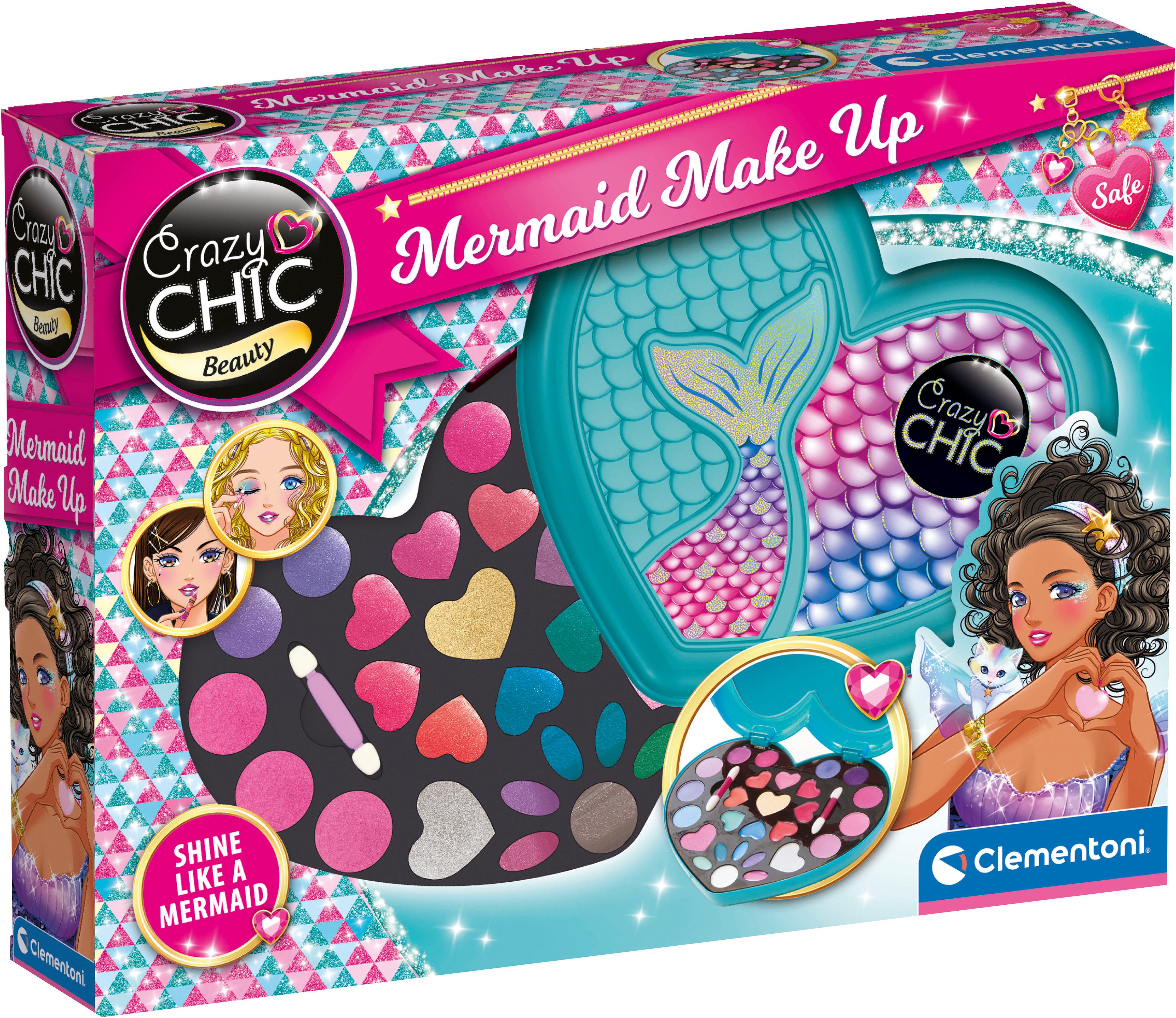 Clementoni® Kreativset Crazy Chic, Meerjungfrauen-Schminkkasten, Made in Europe