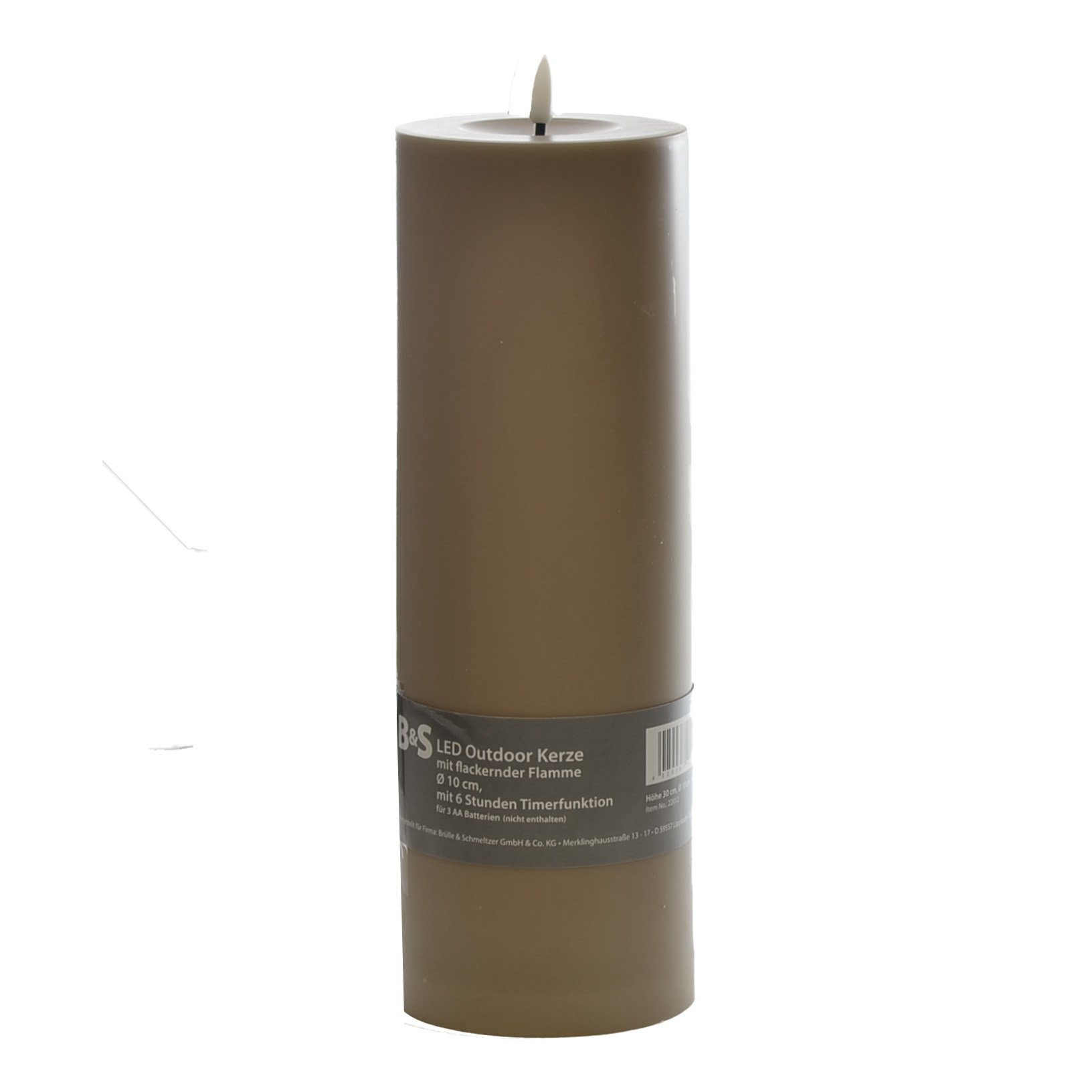 B&S LED-Kerze LED Kunststoffkerze Outdoor taupe günstig online kaufen