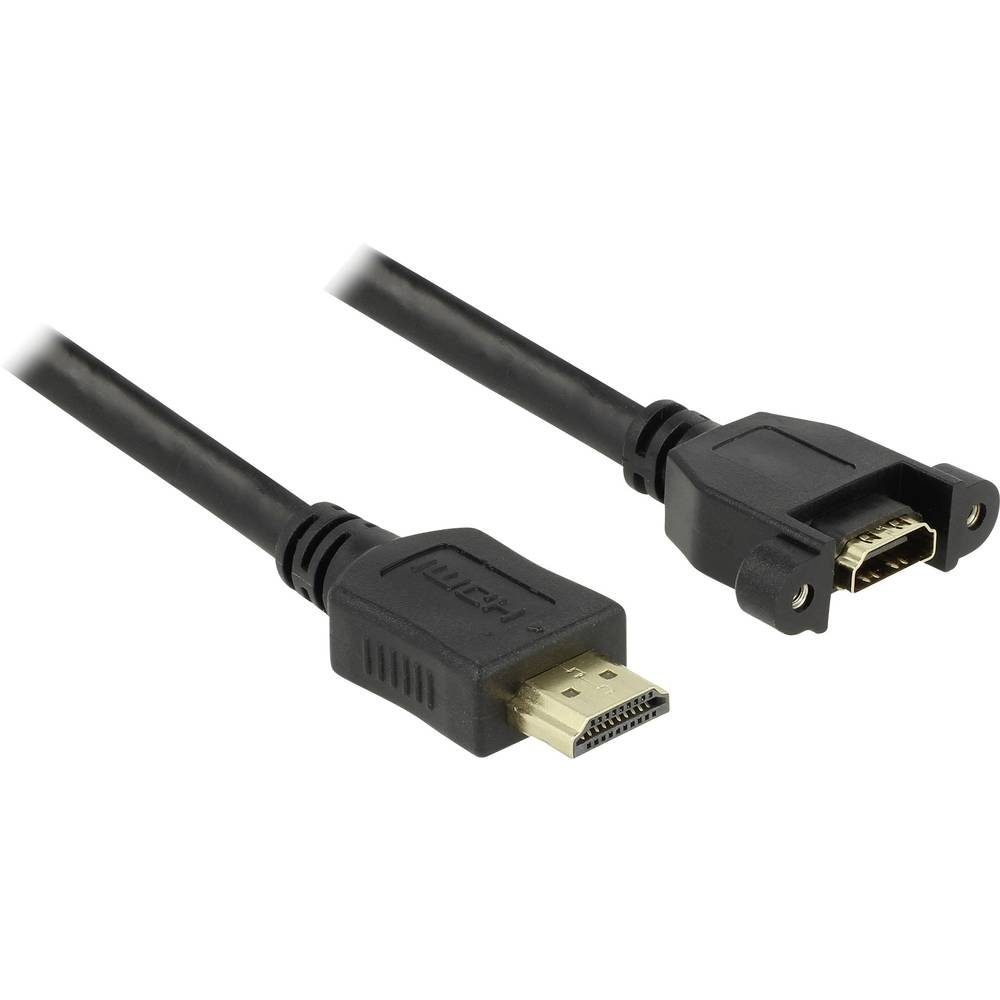 High Stecker Kabel Speed-HDMI HDMI-A mit HDMI-Kabel, zum Steckkontakte HDMI-A Einbau Ethernet, - Delock Buchse vergoldete