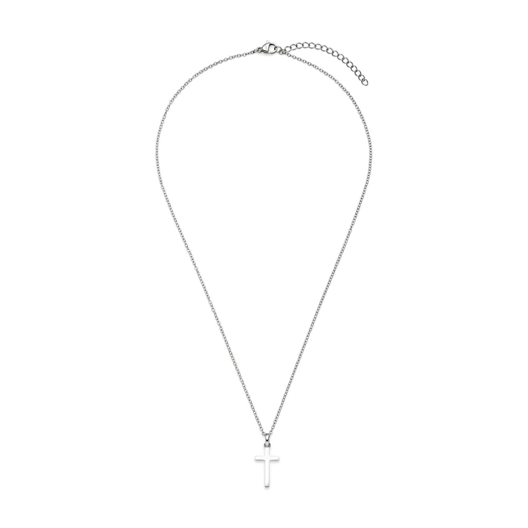s.Oliver Kette mit Anhänger Modern Cross, Kreuz-Optik