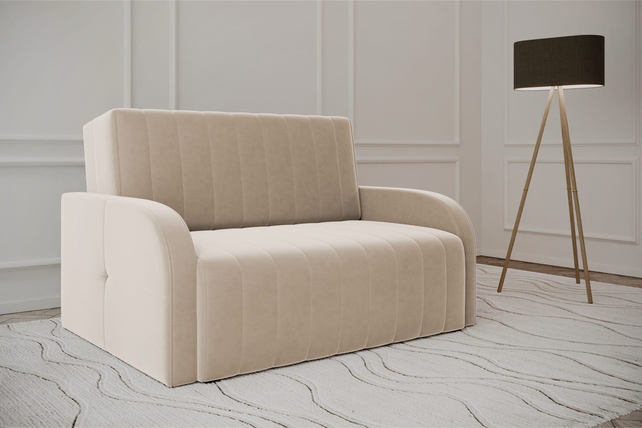 MOEBLO Kindersofa aus Samt MONTANA 120, Schlafsessel Sofa Кресла Jugendsofa Schlafsofa 2-Sitzer Gästebett mit Schlaffunktion, mit Bettkasten, mit Relaxfunktion