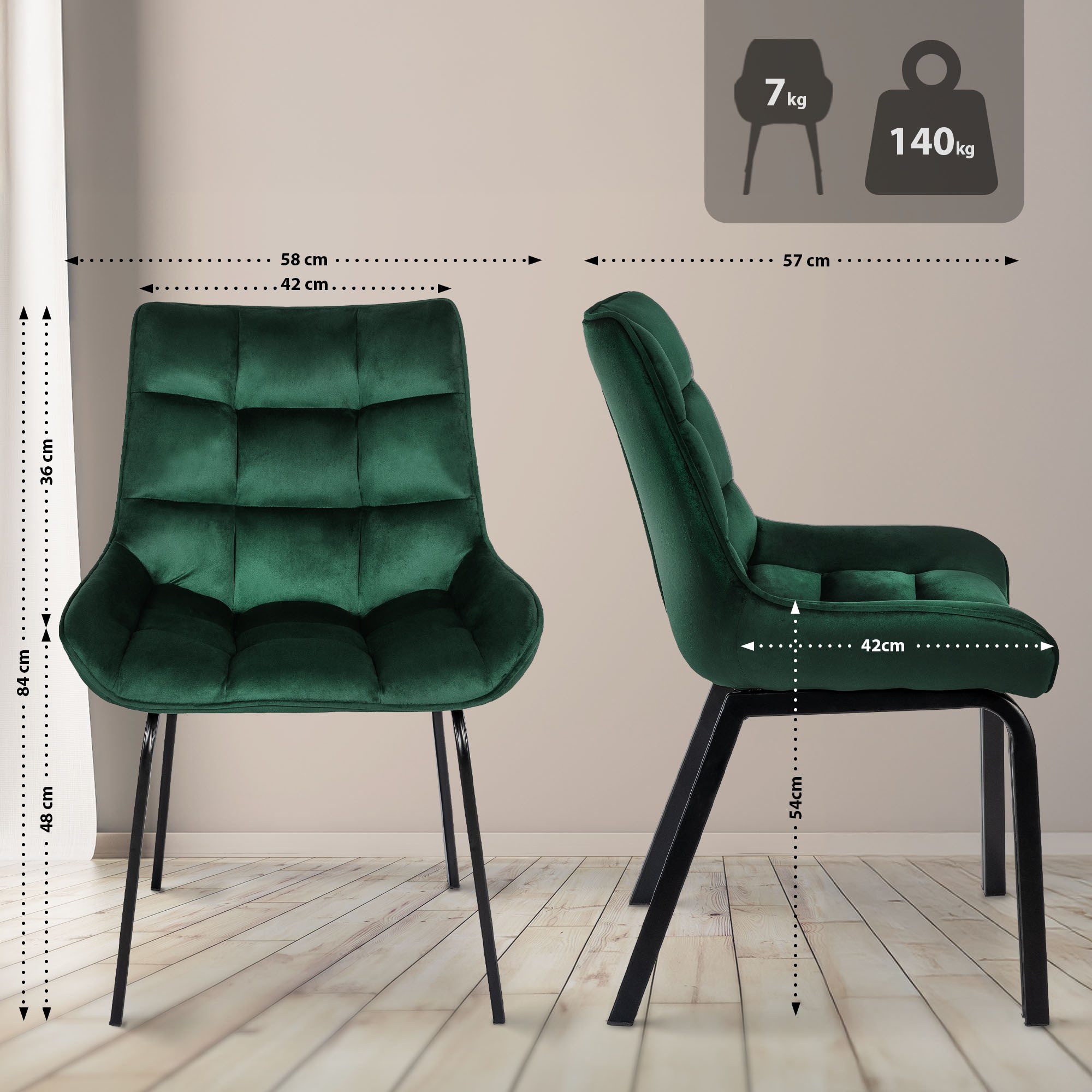 CLP Esszimmerstuhl Saranda (2er Set), stilvoller günstig online kaufen