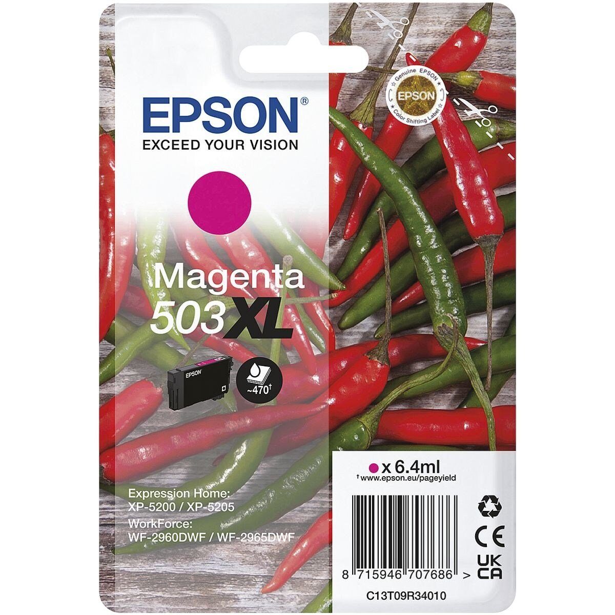 Epson 503XL Tintenpatrone Druckerpatrone, Original (1-tlg., magenta)