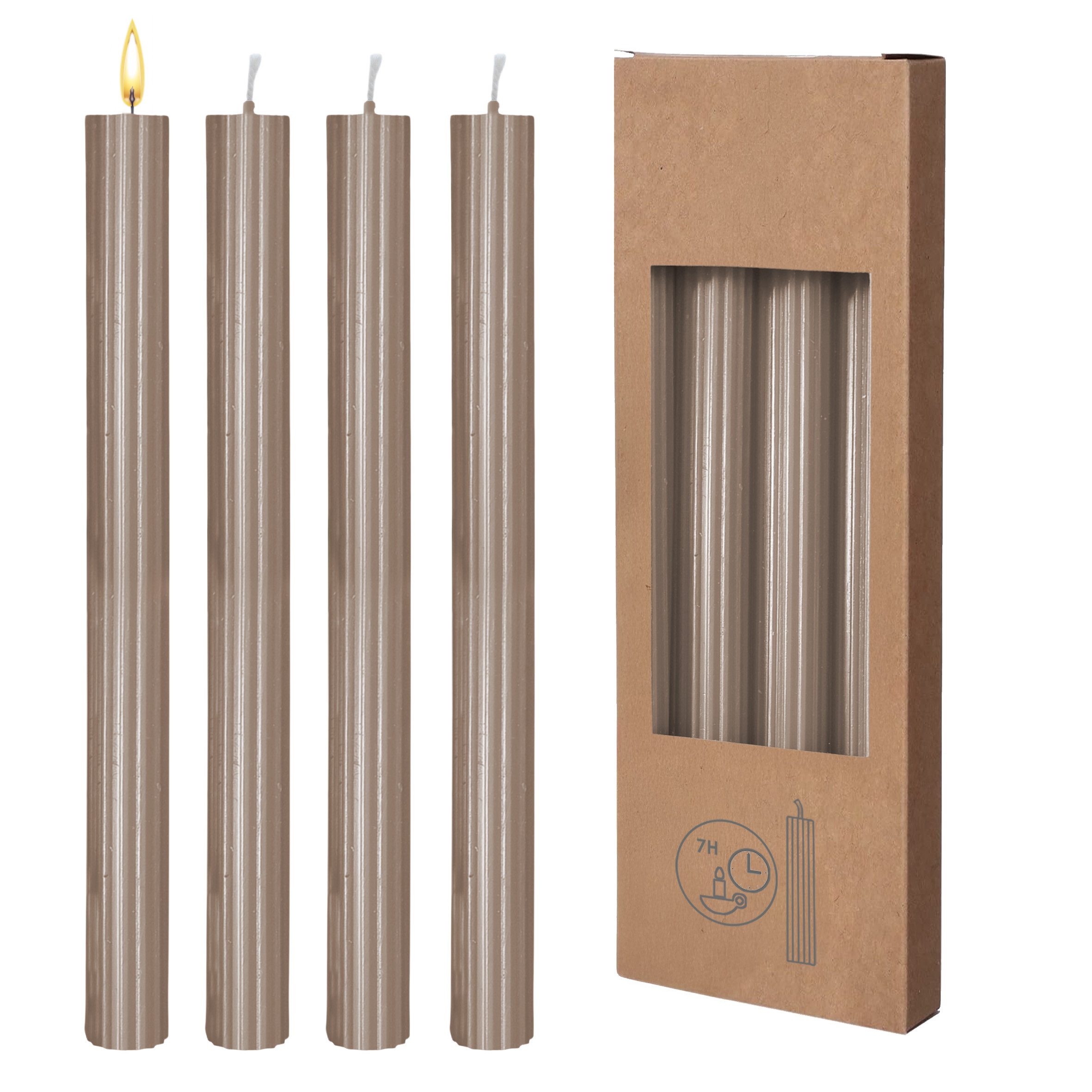 Spetebo Tafelkerze Echtwachs Stabkerzen geriffelt 8er Pack (Anzahl, 1-tlg., günstig online kaufen