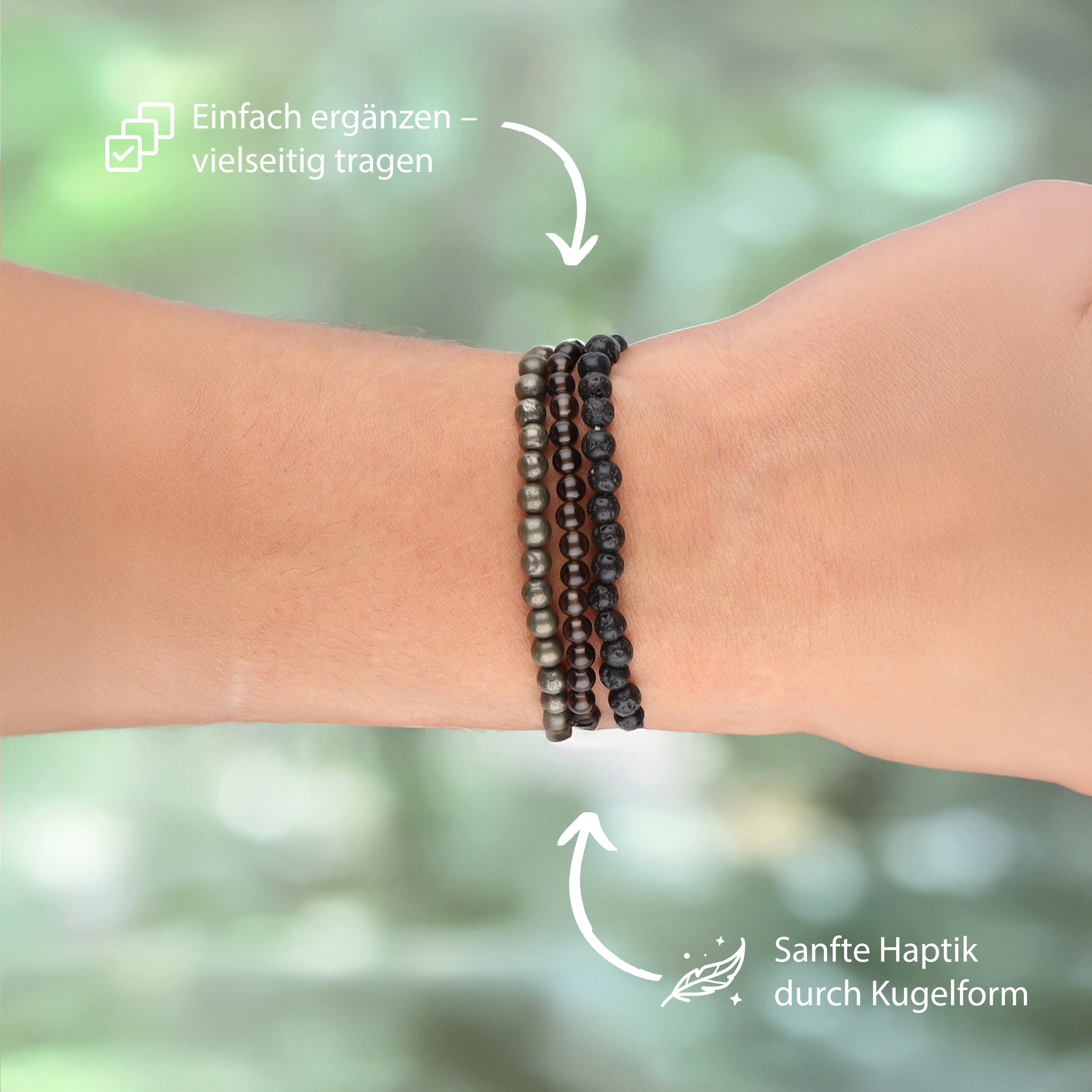 Lebensquelle Plus Armband Rauchquarz Mini-Kugelarmband, 4 mm – Bild 3 von 5