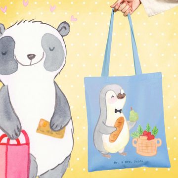 Mr. & Mrs. Panda Tragetasche Obsthändler Herz - Sky Blue - Geschenk, Wochenmarkthändler, Obstbauer (1-tlg), Modisches Design
