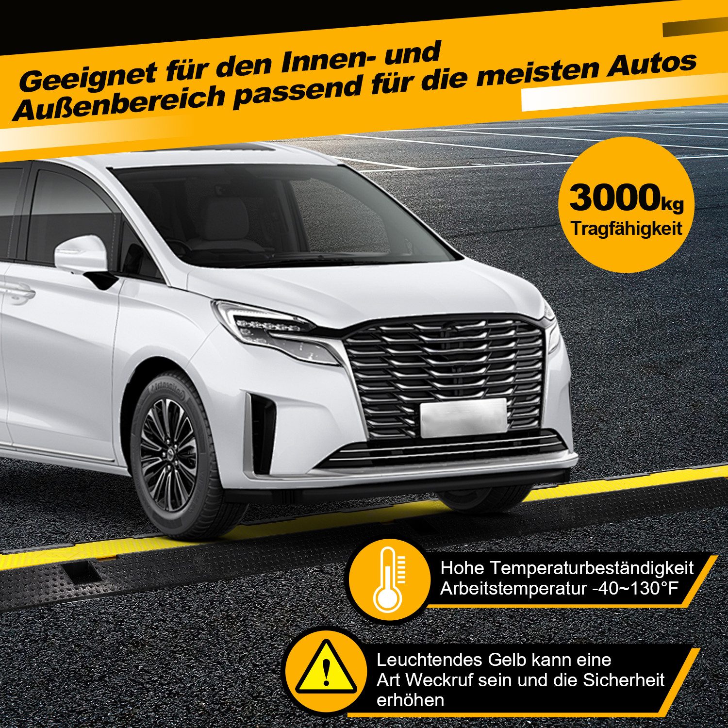 Clanmacy Kabelkanal Kabelbrücke 2 Kanal Überfahrbar Gummi Rampe Stoplerschutz 3X (3-St) – Bild 4 von 5